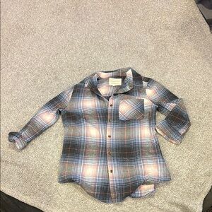 Aeropostale Blue and Pink Button Down Shirt